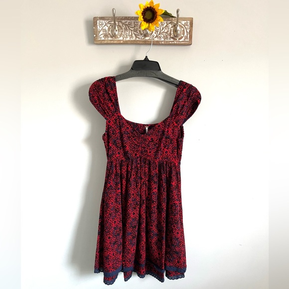 🌻🆕FREE PEOPLE Tabitha Mini Dress-Black Combo - Picture 12 of 16